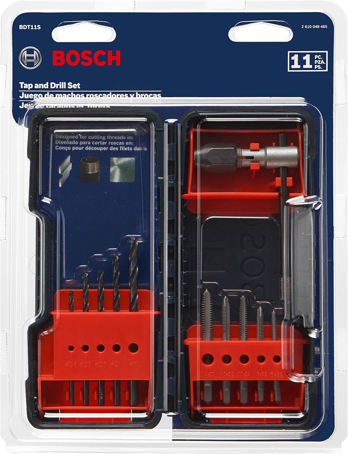 Bosch BDT11S 11-Piece Tap & Drill Combo Set One Size