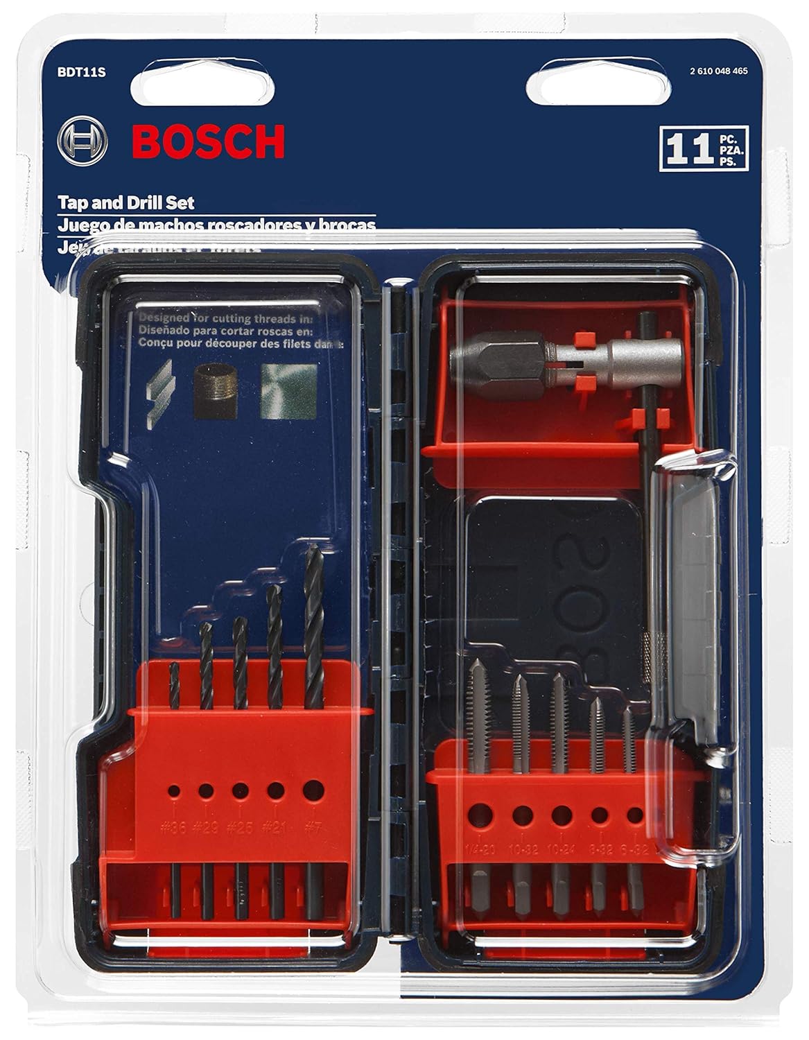 Bosch BDT11S 11-Piece Tap & Drill Combo Set One Size