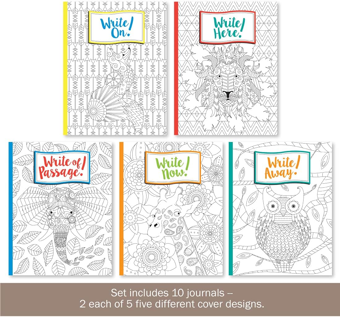 BARKER CREEK Color Me! Inspired Writing Journals, College-Ruled, 8.5 x 11, 48 Pages
