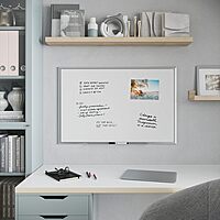 U Brands Magnetic Dry-Erase Board, 36" x 24" Silver Aluminum Frame, Includes Marker (Actual 35" x 23")