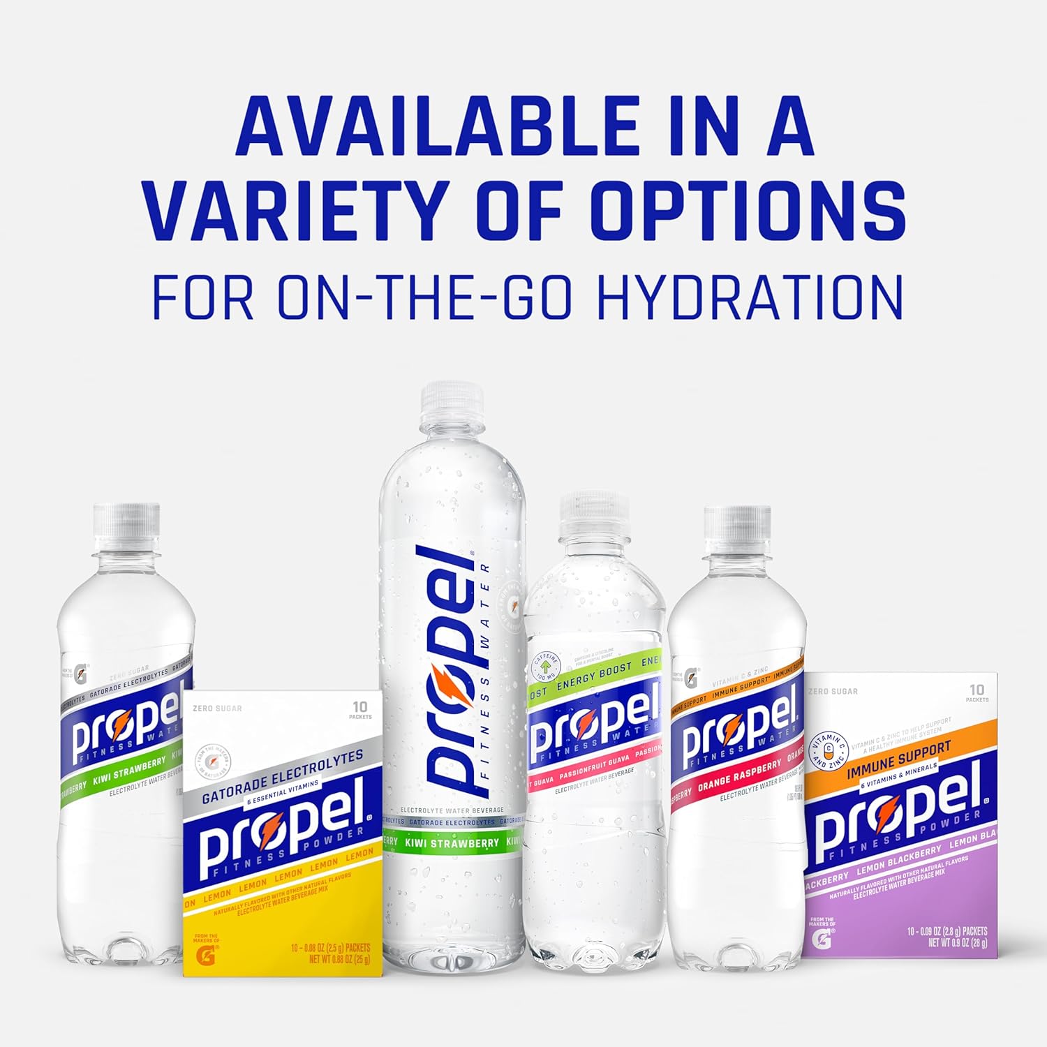 PROPEL Electrolyte Enhanced Water Drink Mix Powder Packets, Zero Calorie & Zero Sugar