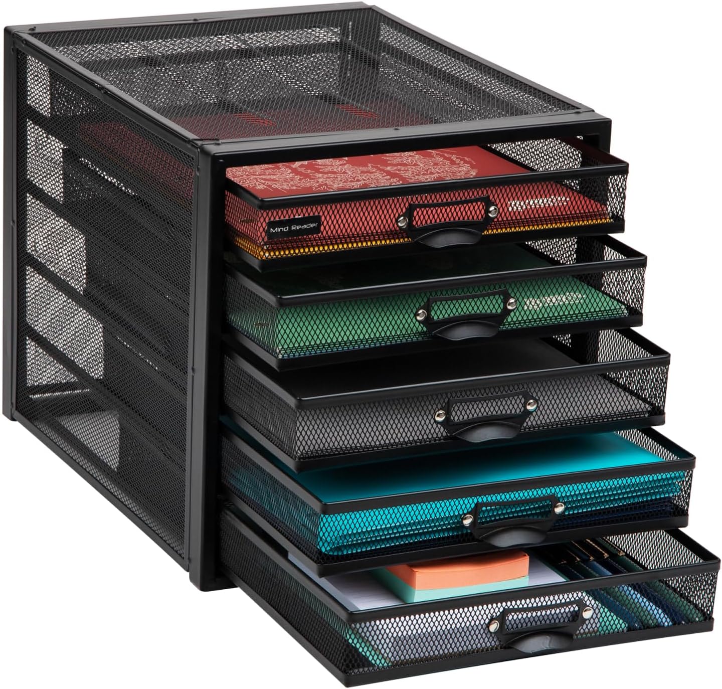 Mind Reader Metal Mesh Desk Organizer - Multi-Purpose Desktop File Storage