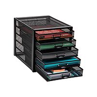 Mind Reader Metal Mesh Desk Organizer - Multi-Purpose Desktop File Storage