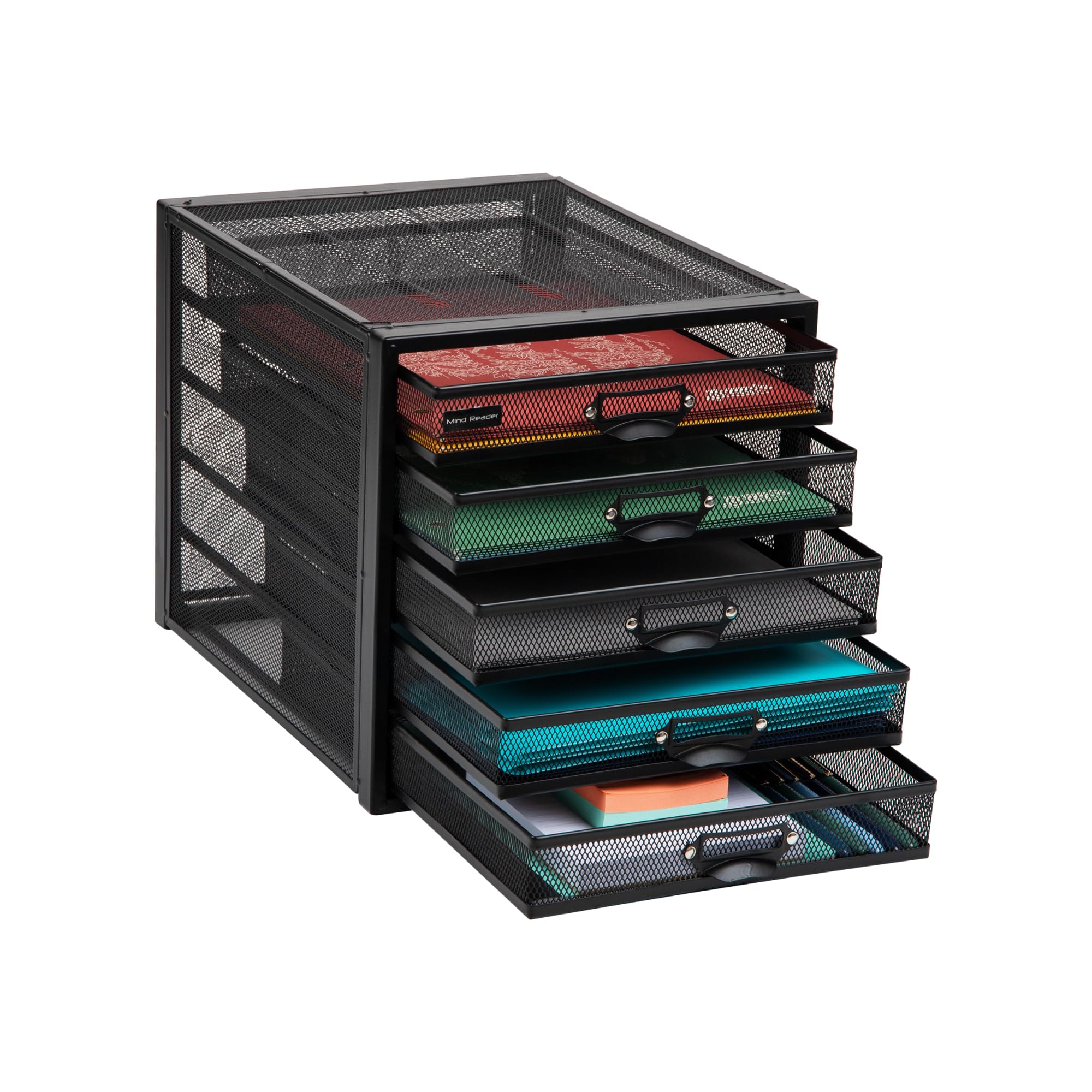 Mind Reader Metal Mesh Desk Organizer - Multi-Purpose Desktop File Storage