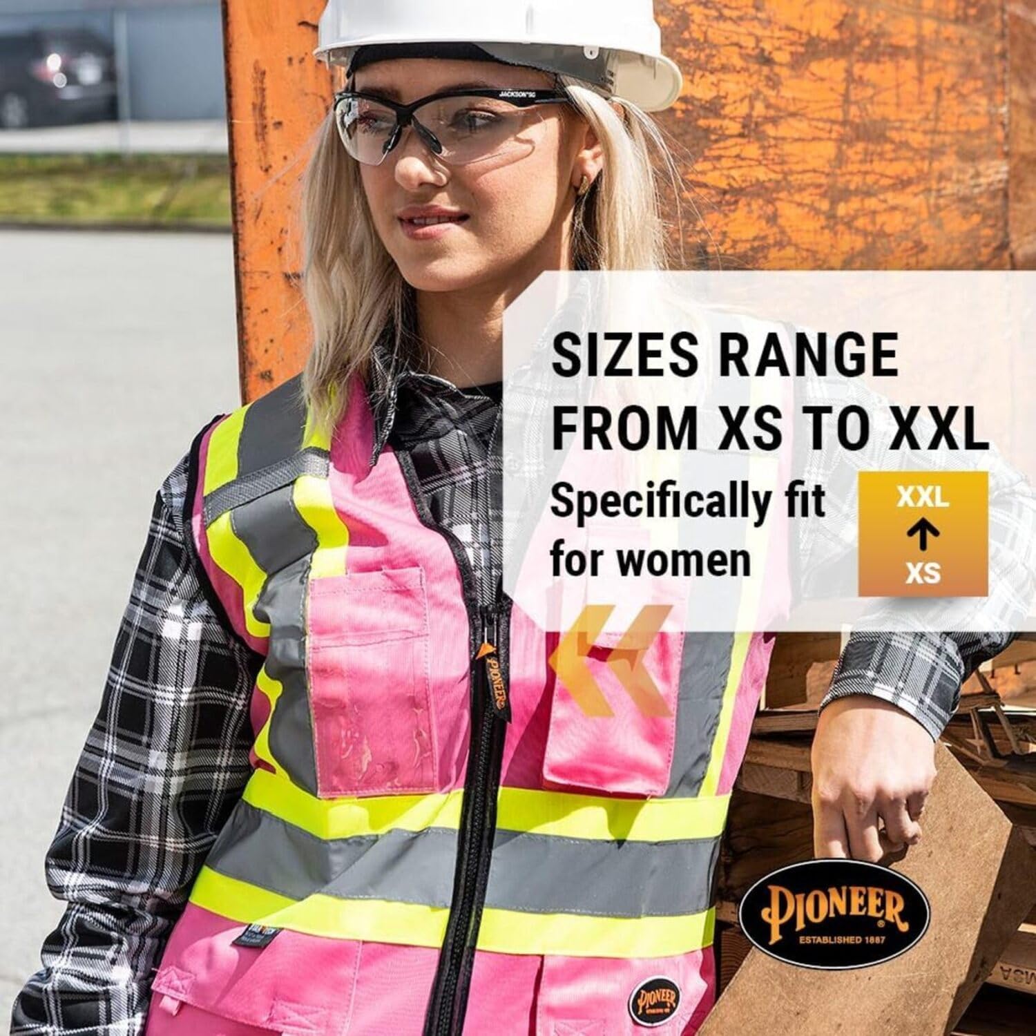 Pioneer Safety Vest for Women With Pockets - Hi-Vis Reflective Tape
