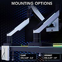 Mount-It! Heavy-Duty Ultrawide Monitor Arm up to 49" / 44 lb for Samsung Odyssey G9, 75x75 and 100x100 VESA Desk Mount for Widescreen Curved Monitors, Gas Spring, RGB Lights, Clamp and Grommet