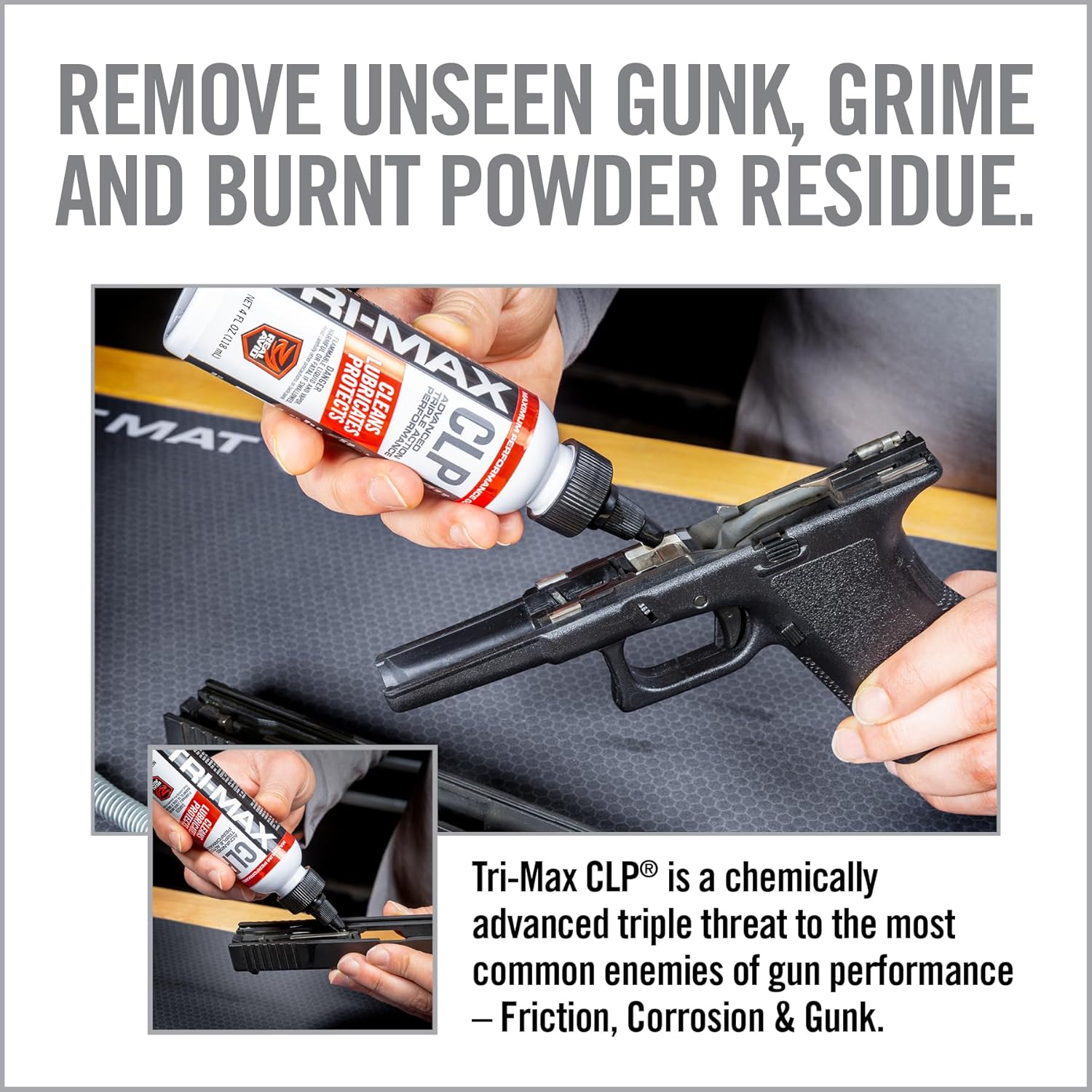 Real Avid CLP Gun Cleaner and Lubricant - 4oz Bottle | 3 in 1 Oil Gun Cleaner and Lubricant | All-in-One Shooters Lube Gun