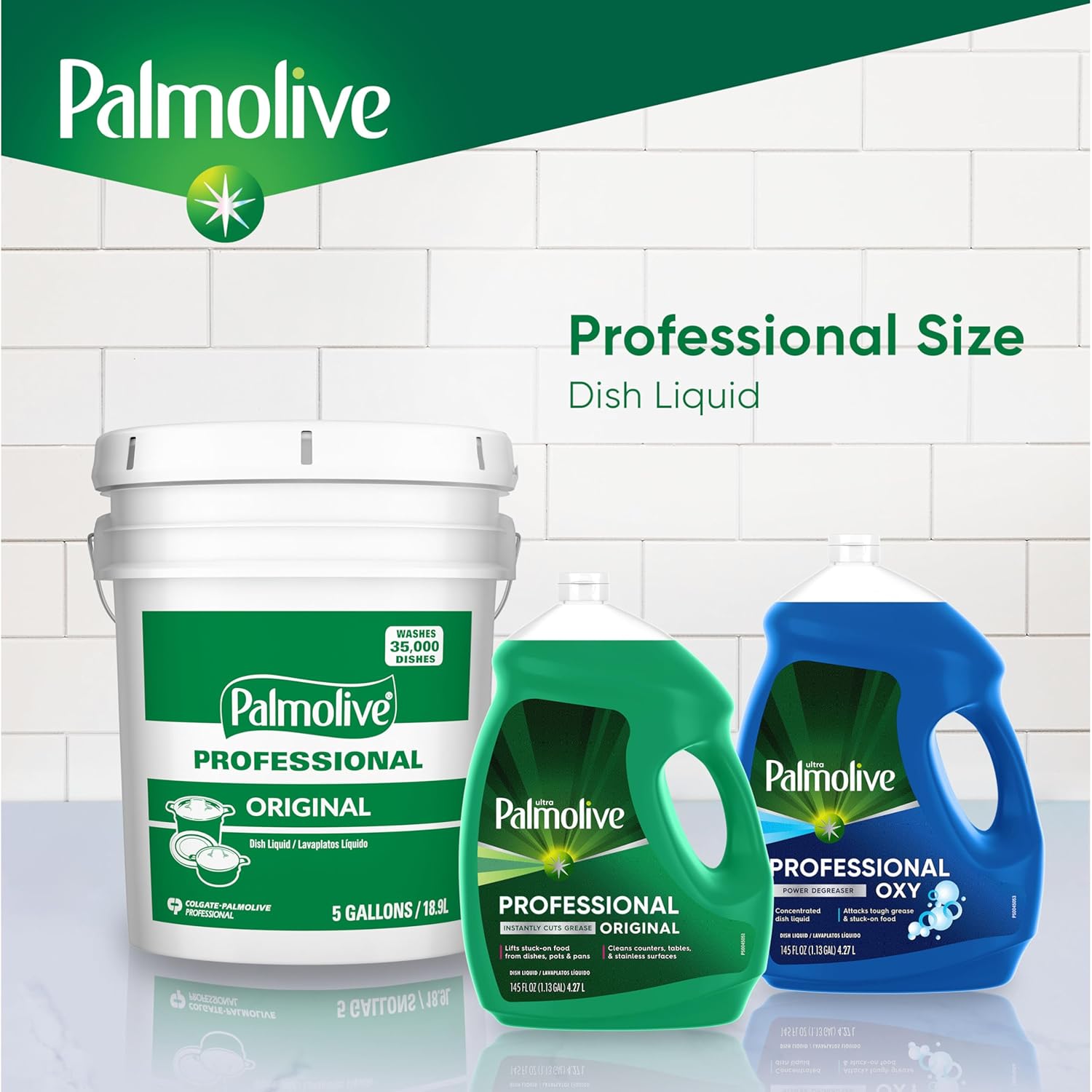 PALMOLIVE Professional Dishwashing Liquid, Dish Soap, Dish Liquid Soap, Phosphate Free, pH Balanced, Dishwasher Cleaner