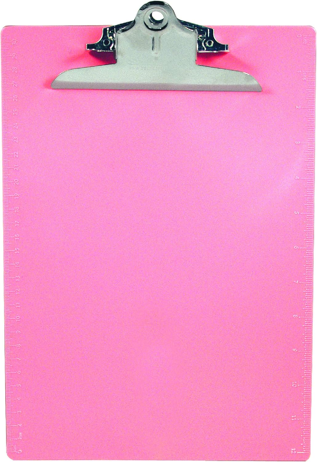 Saunders Plastic Clipboard, 1in Clip, 96% Recycled, Pink