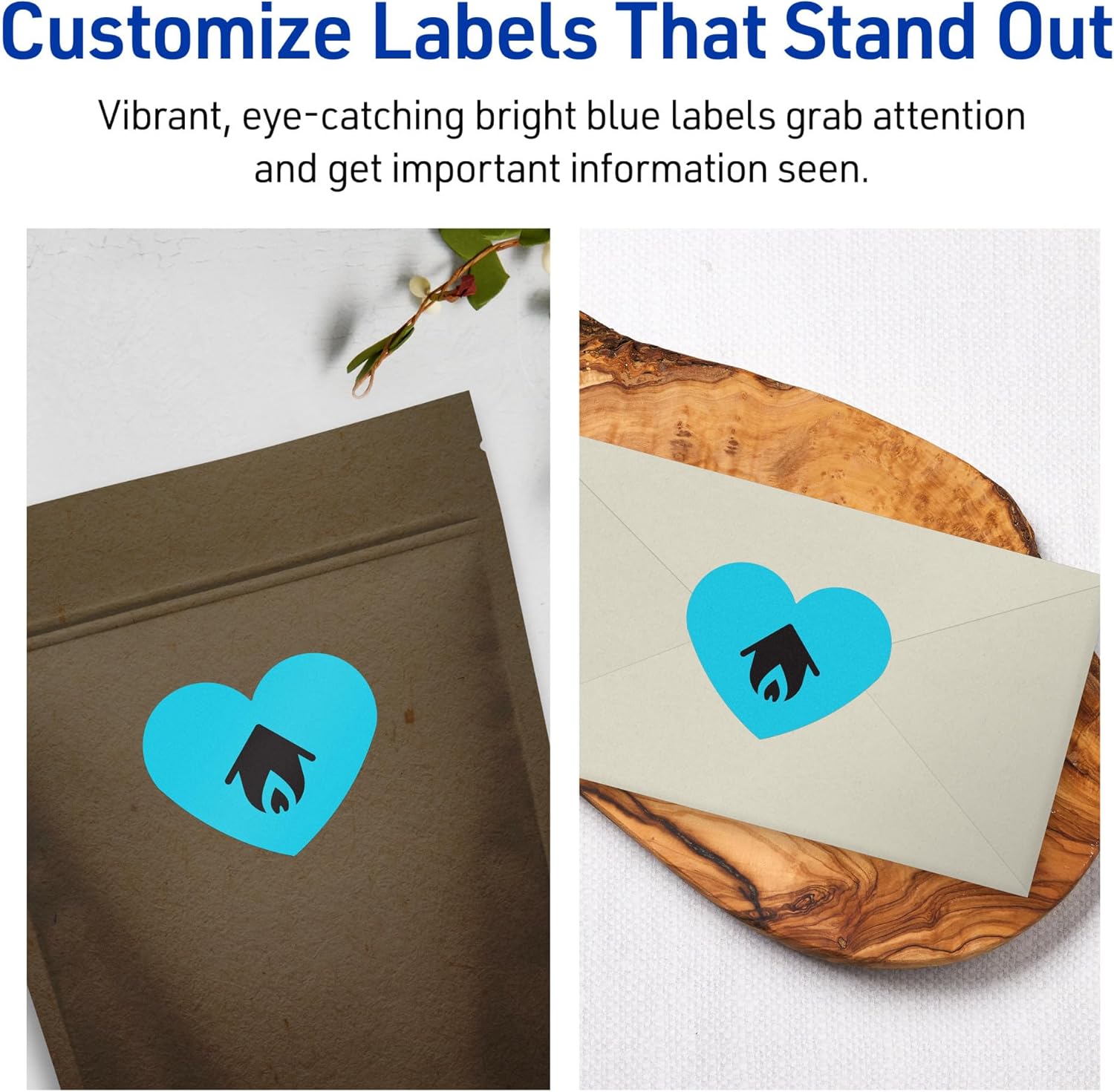 AVERY Printable Heart Labels, Sure Feed Technology, Print-to-The-Edge, Laser/Inkjet Printable