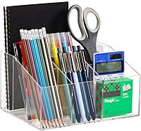 MIND READER Acrylic Desktop Organizer, Clear