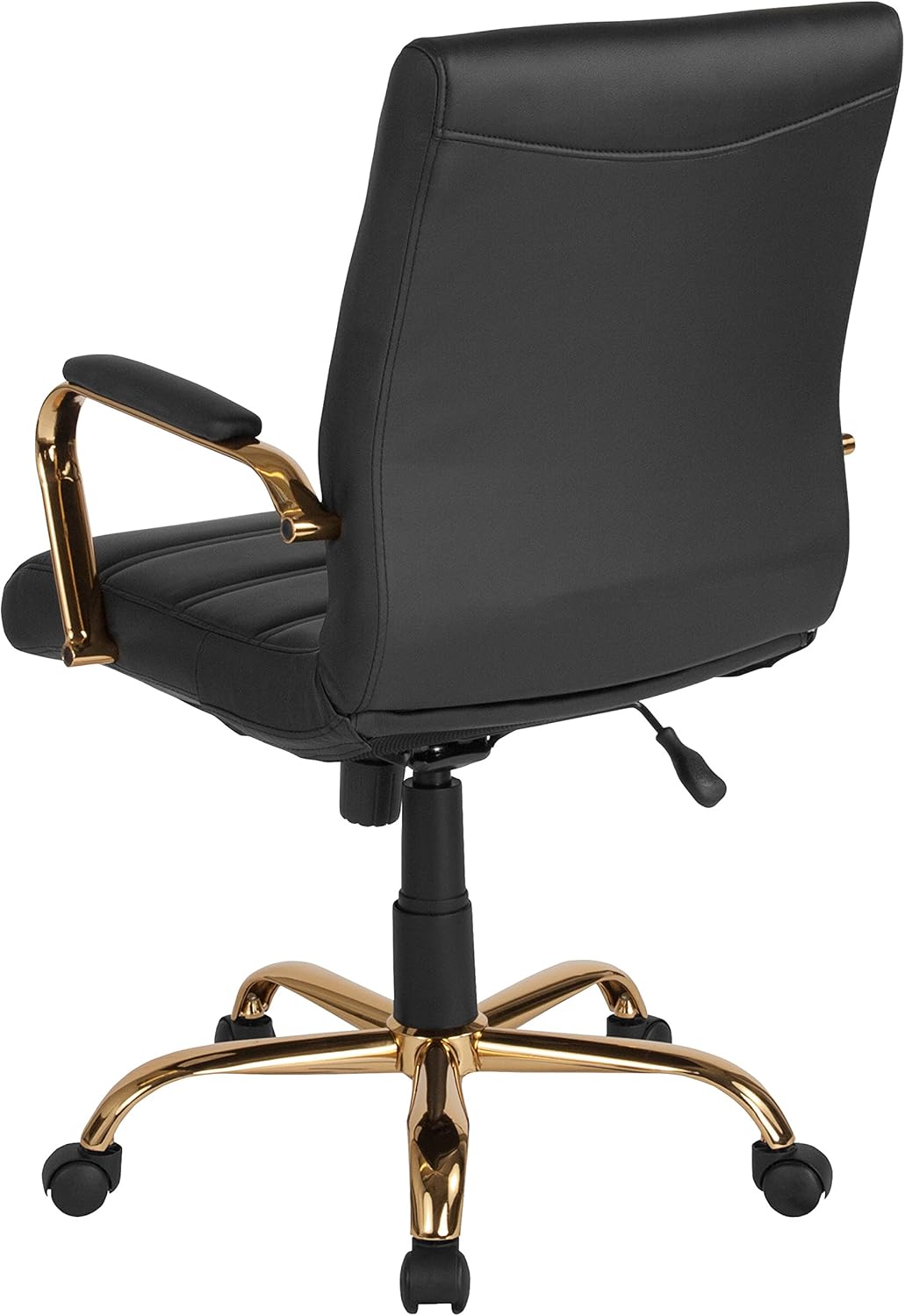 Flash Furniture Whitney Mid-Back Swivel LeatherSoft Desk Chair with Padded Seat and Armrests