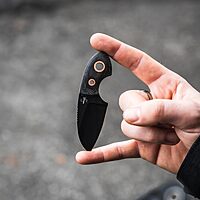 BÖKER PLUS Gnome all Black Copper - small fixed EDC knife with micarta handle - fixed blade knife with D2 blade - with Kydex sheath