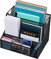 Mind Reader Desktop Organizer, Vertical File Storage, Letter Size, Office, Metal Mesh, 12.15" L x 9.5" W x 9.5" H, Black