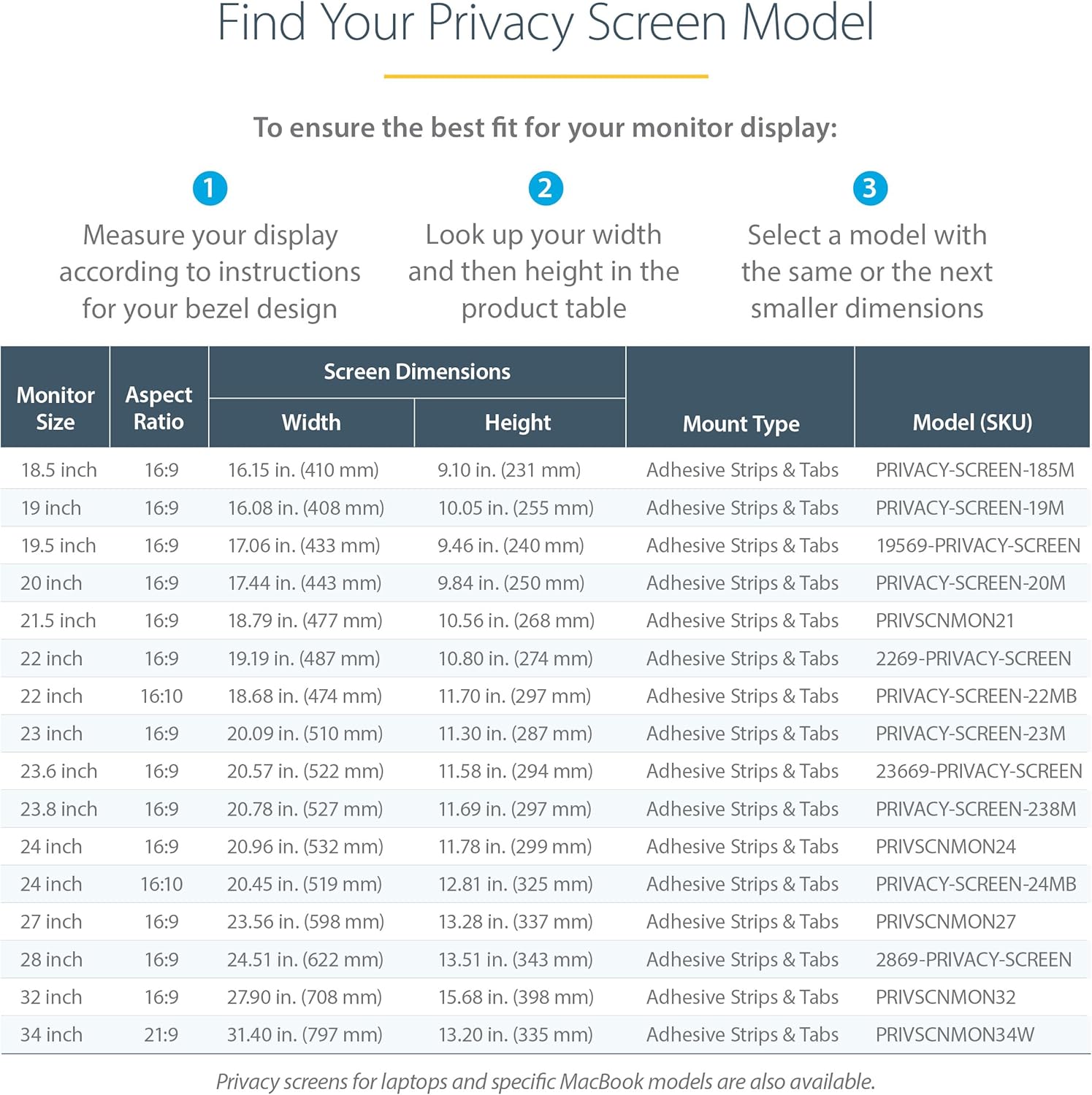 StarTech.com Monitor Privacy Screen - Reversible Matte/Gloss Filter