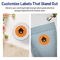 Avery Printable Round Labels, Sure Feed Technology, 1-2/3" Diameter, Bright Orange Labels, Print-to-The-Edge, Laser/Inkjet Printable, 200 Total, Great for Stickers and Candles 200 Labels