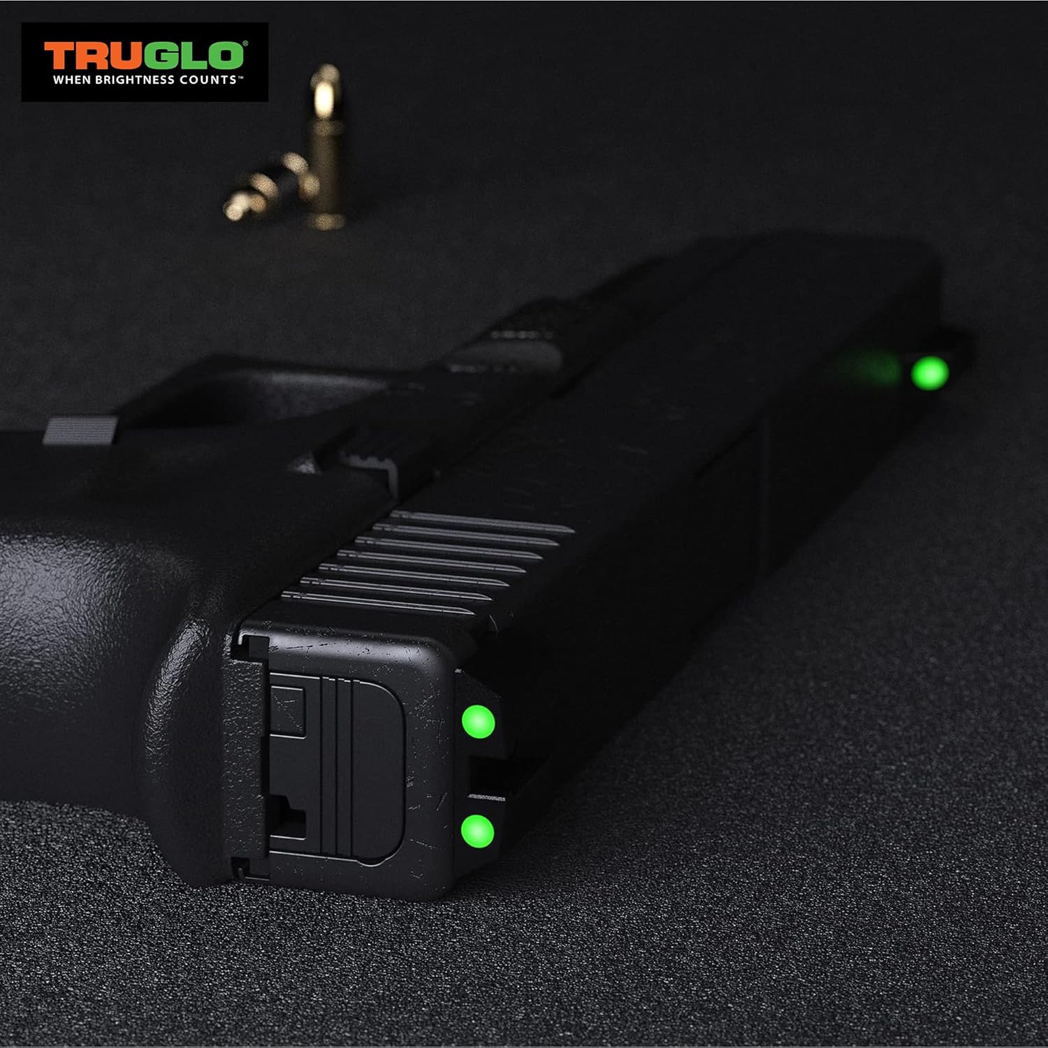 TRUGLO Tritium Pro Night Sights for Glock Handgun Models - Front & Rear Set (White Ring)