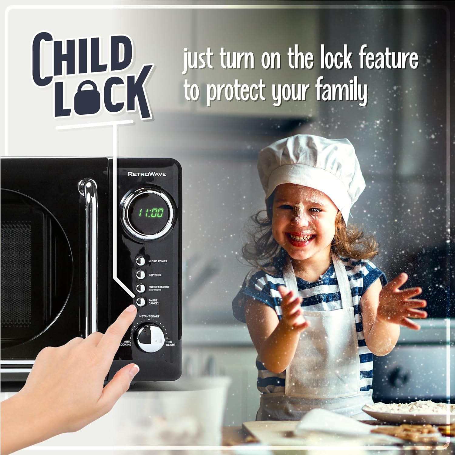 Nostalgia Retro Countertop Microwave Oven