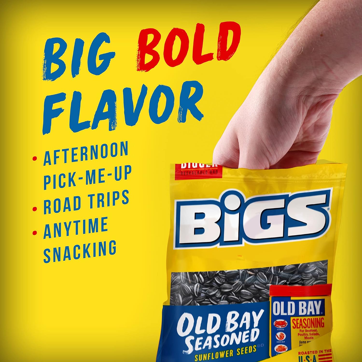 BIGS Sunflower Seeds, Old Bay Seasoned Flavor, 5.35 oz. (Pack of 12)