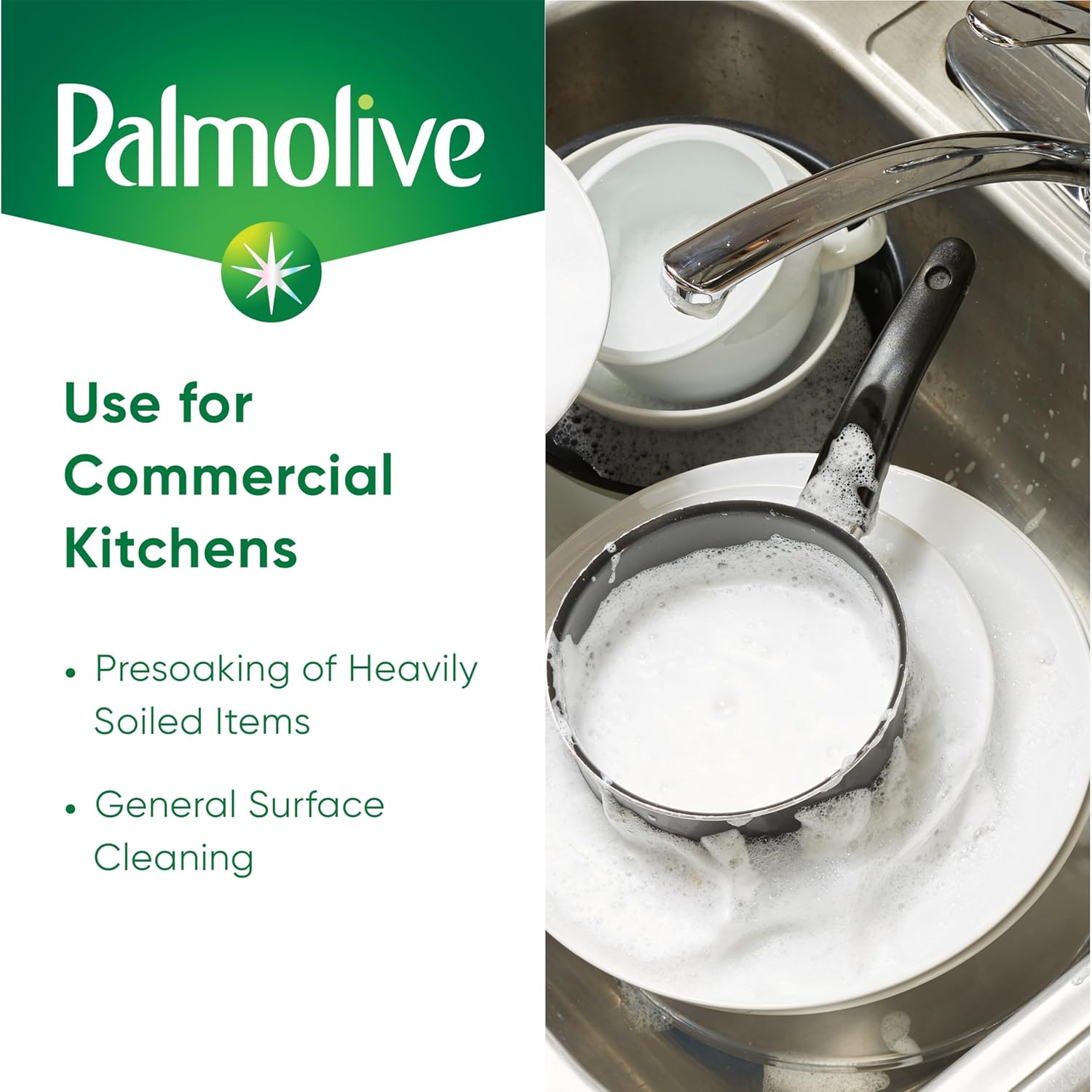 PALMOLIVE Professional Dishwashing Liquid, Dish Soap, Dish Liquid Soap, Phosphate Free, pH Balanced, Dishwasher Cleaner