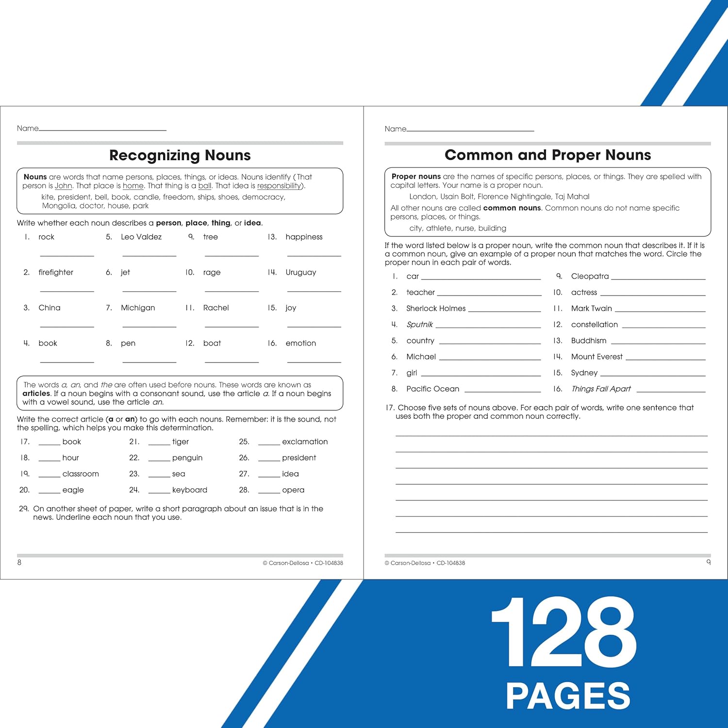 Carson Dellosa | The 100 Series: Grammar Workbook Grades 7-8, Language Arts, 128pgs (Volume 11)
