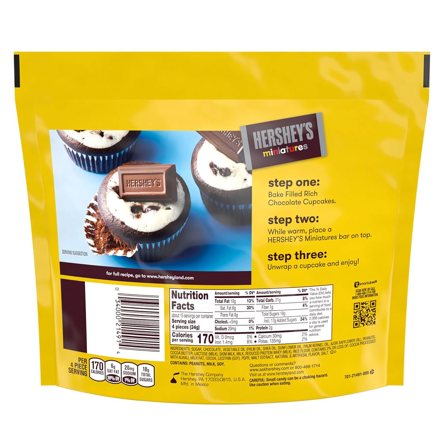 HERSHEY'S Miniatures Assorted Chocolate Candy Family Pack, 17.6 oz 17.6 Ounce (Pack of 1)