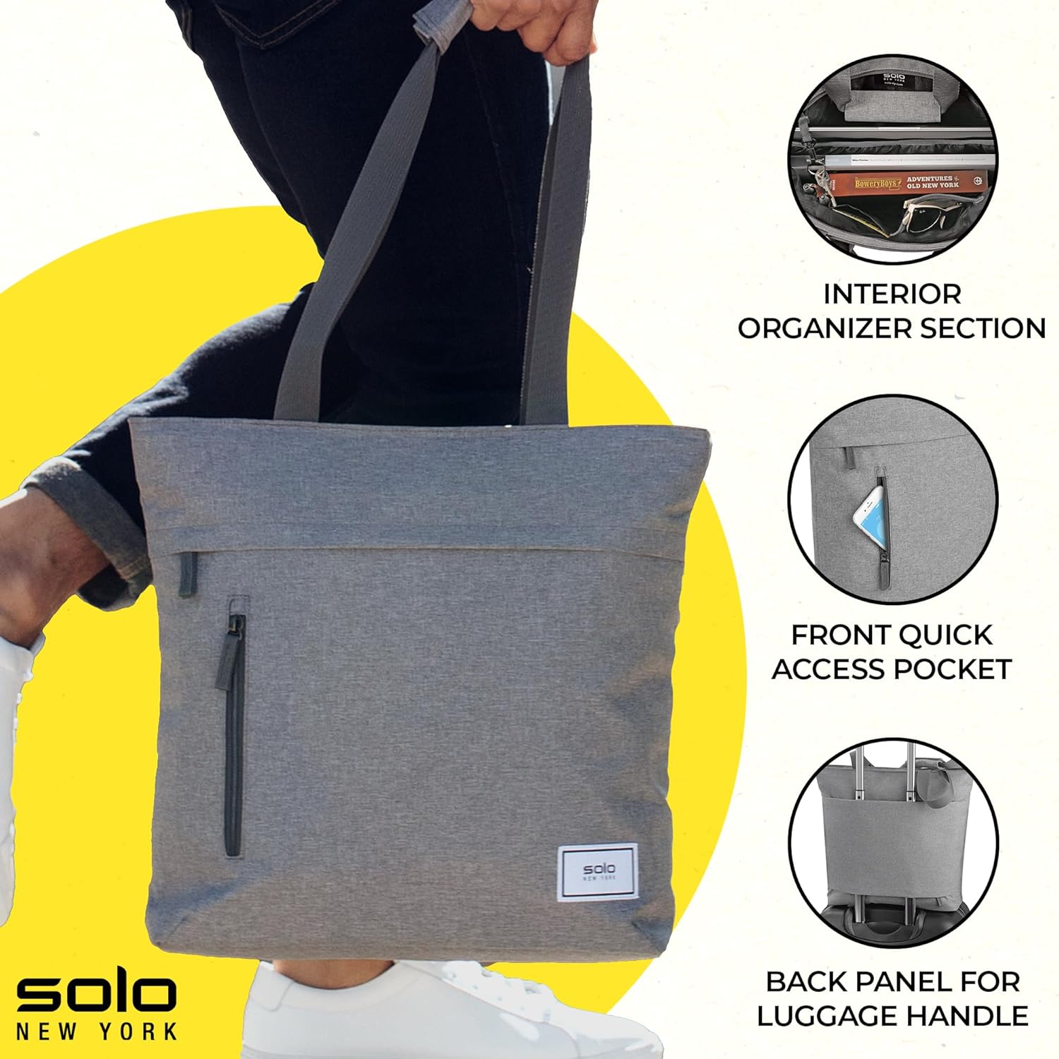 Solo New York Tote Bag for Women - Professional Handbag for Work & Travel, Laptop Purse with Padded Compartment