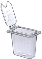 Carlisle FoodService Products 10339Z07 EZ Access Hinged Lid with Handle and Notch, Ninth Size, Clear