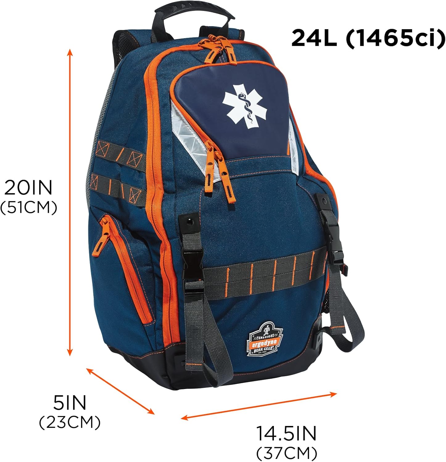 Ergodyne Arsenal 5244 Medic First Responder Trauma Backpack Jump Bag for EMS, Police, Firefighters, Blue Ems Bag