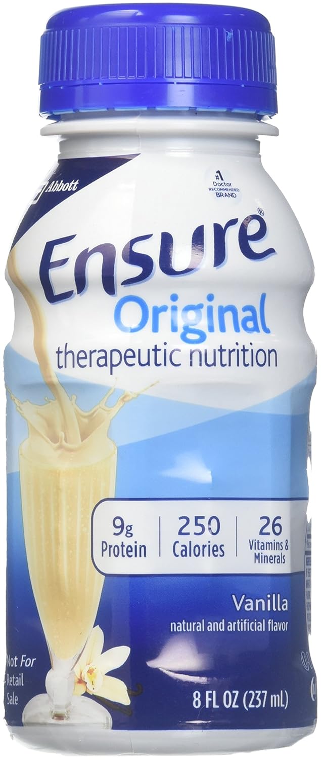 ENSURE PLUS Original Vanilla Meal Replacement Nutrition Shakes, 8 Oz, Pack Of 24 Bottles