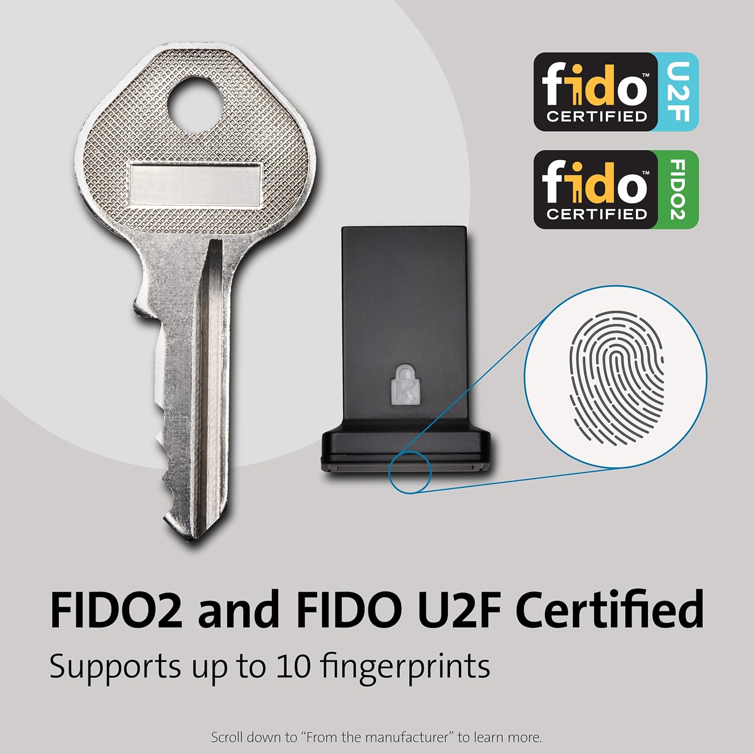 Kensington VeriMark Guard USB Fingerprint Security Key - FIDO2 & FIDO U2F