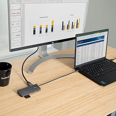 STARTECH.COM USB-C Multiport Adapter and Dock with 4K HDMI, Gigabit Ethernet, SD and USB 3.0