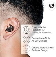 AXIL X20 Noise Reduction Ear Plugs - Reusable Foam & Silicone Eartips - Customizable Fit Hearing Protection