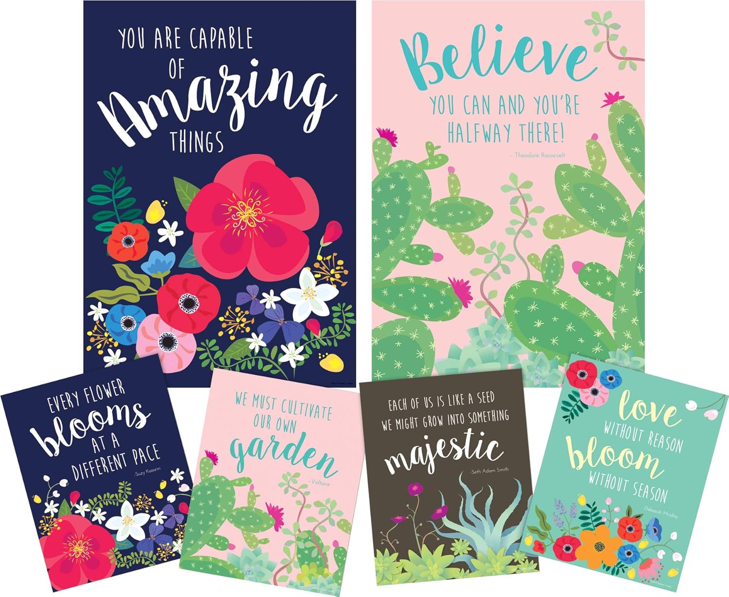 BARKER CREEK Art Print and Poster Set, Inspirational Classroom Decor