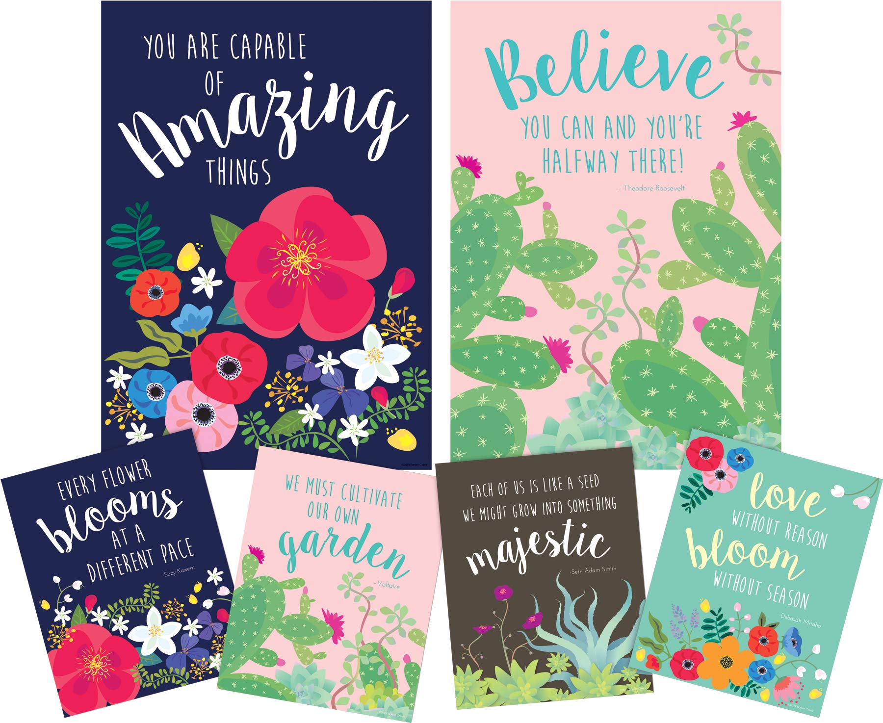 BARKER CREEK Art Print and Poster Set, Inspirational Classroom Decor