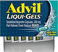 Advil Liqui-Gels Pain Reliever and Fever Reducer, Pain Medicine for Adults with Ibuprofen 200mg for Headache, Backache