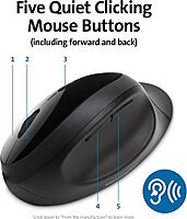 Kensington Pro Fit Ergonomic Wireless Mouse - Black (K75404WW), 8"x6"x4"