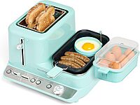 Nostalgia Classic Retro 3-in-1 Breakfast Station - Includes Egg and Veggie Steamer, Non-Stick Griddle