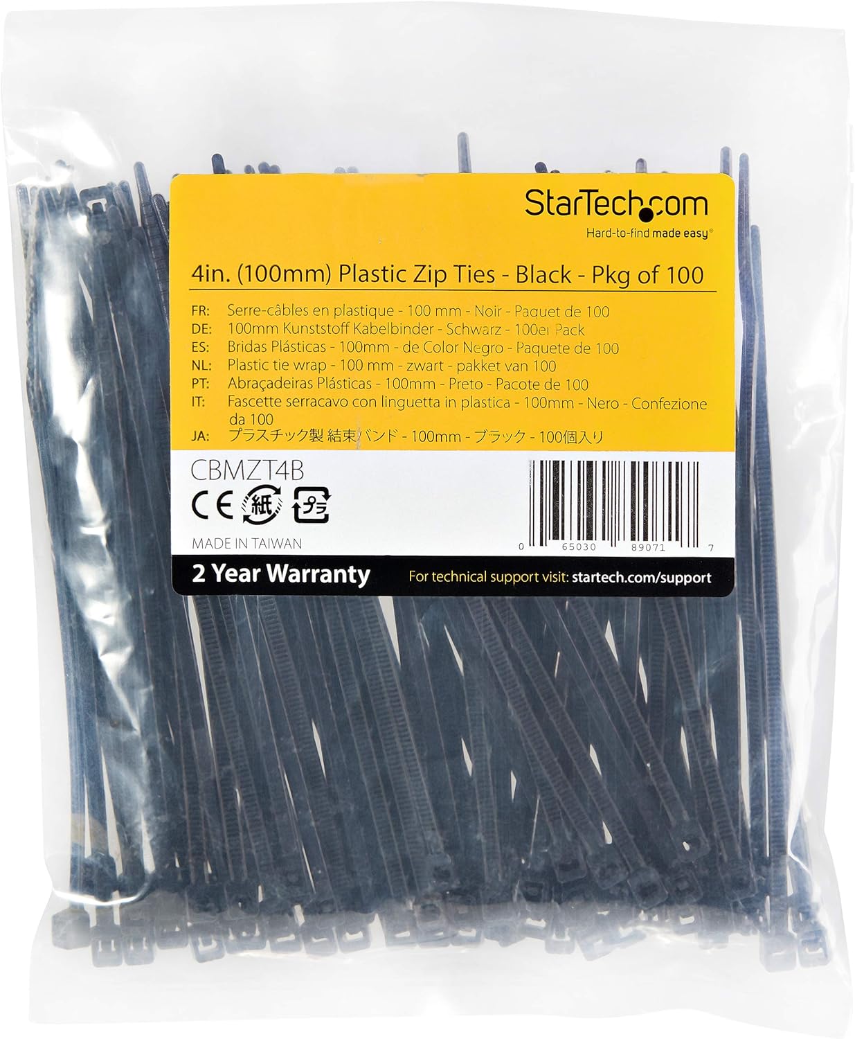 StarTech.com Nylon Self-Locking Cable Ties