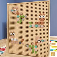 Flash Furniture Bright Beginnings Commercial Grade 256-Piece Shape Set For Modular STEAM Wall Systems, Multicolor Pastel