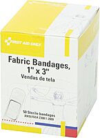 First Aid Only G121: 1"X3" Fabric Bandages, 50/Box