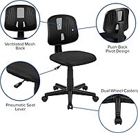 Flash Furniture Flash Fundamentals Mesh Mid-Back Swivel Task Office Chair with Pivot Back