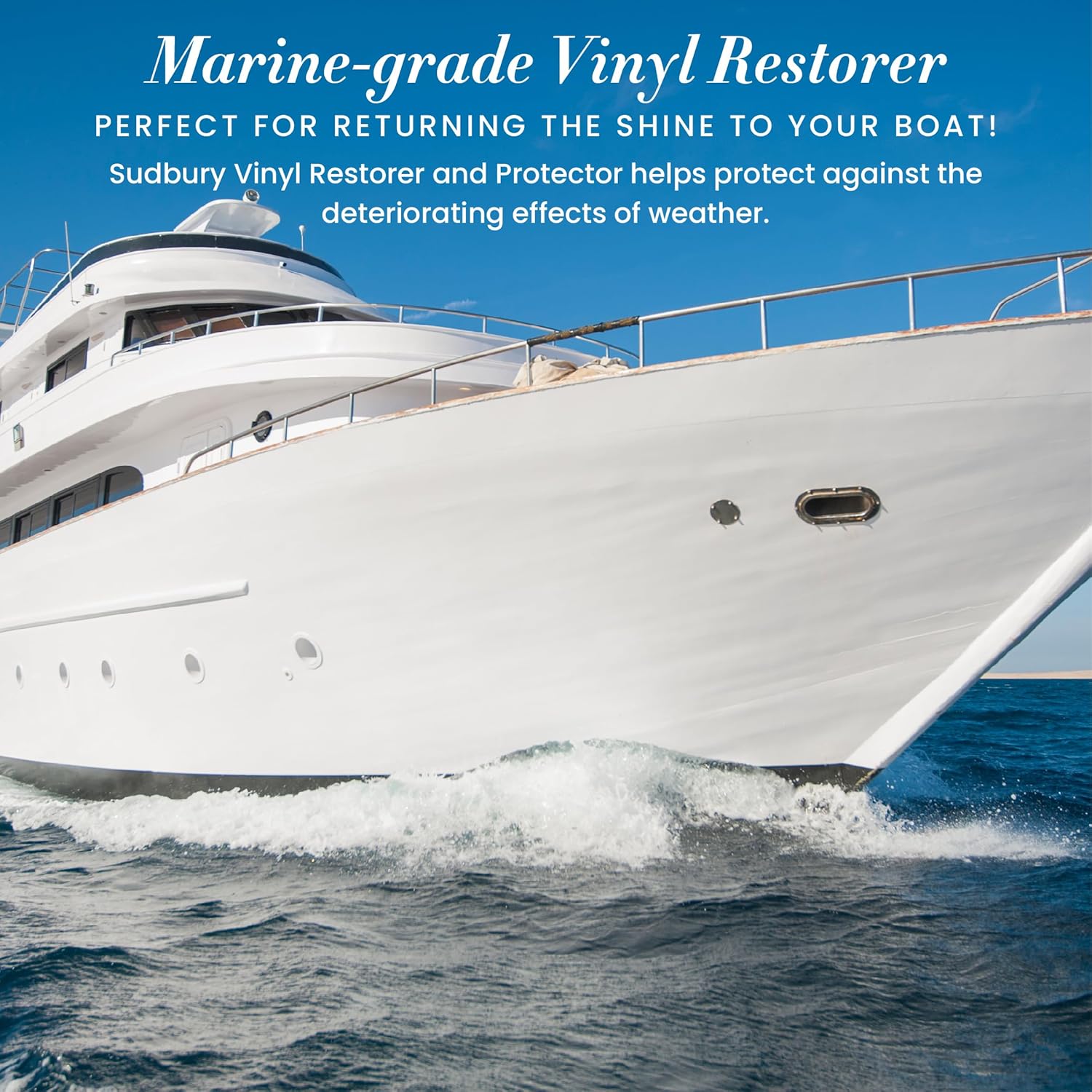 Sudbury Vinyl Restorer and Protector, Boat Vinyl Cleaner, Marine Vinyl Restorer, Essential Boat Accessories, 16 oz.