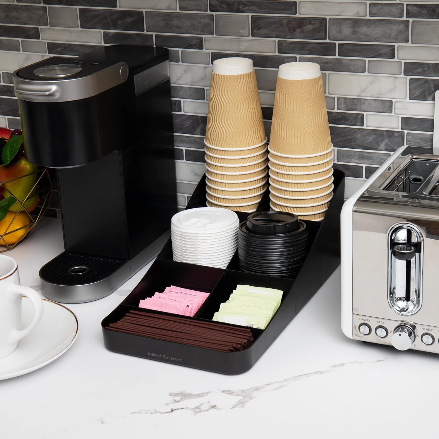 MIND READER 7-Compartment Countertop Condiment Organizer