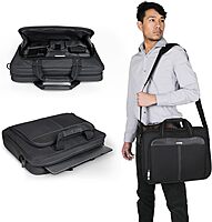 Targus unisex-adult Slim Briefcase With Crossbody Shoulder Bag 16 inch Black