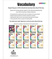 Spectrum Grade 4 Vocabulary Workbook, 4th Grade Vocabulary Covering Word Relationships, Sensory Language, Roots and Affixes, and Reading Comprehension ... or Homeschool Curriculum (Volume 87)
