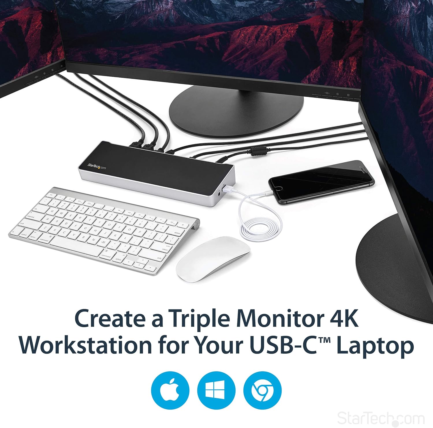 StarTech.com Universal USB-C Laptop Docking Station (Dual & Triple Monitor)