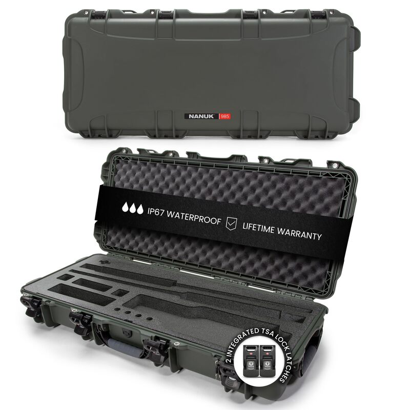 NANUK 985 Hard Firearm Case with Wheels & Custom Foam Insert