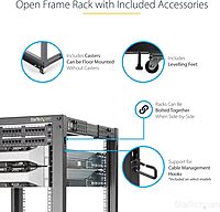 StarTech.com 4-Post Mobile Open Frame 19in Server Rack