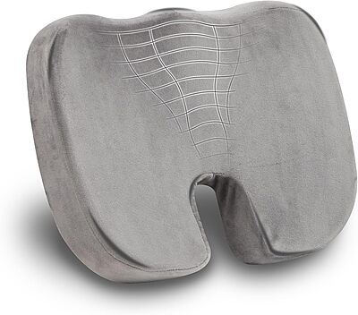 Mind Reader Memory Foam Seat Cushion with Air-Cloud Technology, Ergonomic Pressure Relief for Office Chair, Car